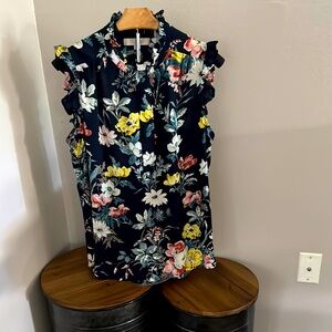 Floral Ruffle Sleeve Blouse